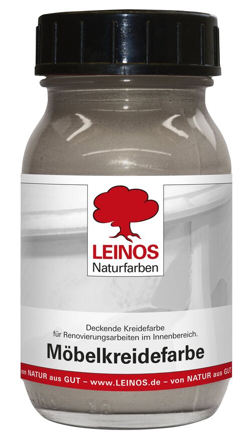 LEINOS 637 Möbelkreidefarbe für Innen, 0,1 l, Dunkelgrau