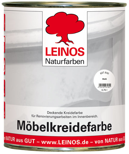 LEINOS 637 Möbelkreidefarbe für Innen, 0,75 l, Weiß