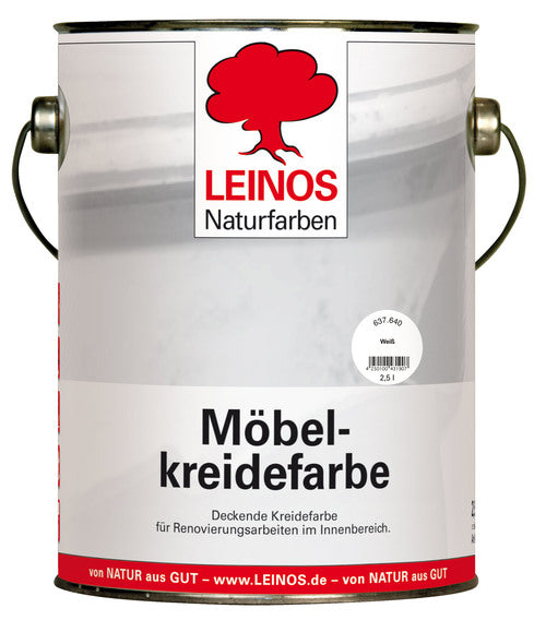 LEINOS 637 Möbelkreidefarbe für Innen, 2,5 l, Weiß