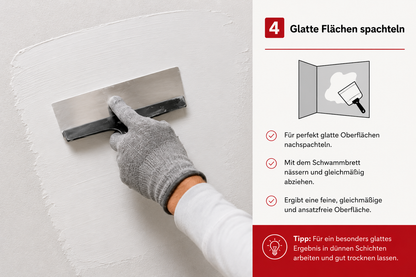 LEINOS Glätt- und Strukturspachtel 684, weiß – Feine Spachtelmasse für Wand & Decke innen, lösemittelfrei, atmungsaktiv, gebrauchsfertig, für Lehmputz, Kalk, Gips, Altanstrich, strukturierbar – 1 kg