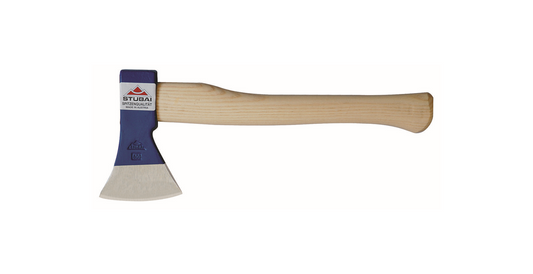 STUBAI Küchenbeil mit Stiel 380 mm, 800 g – Gesenkgeschmiedet, geschliffen und poliert – Ergonomischer Eschenholzstiel – Robustes Beil für Haus, Garten, Werkstatt, Bau, Holzverarbeitung