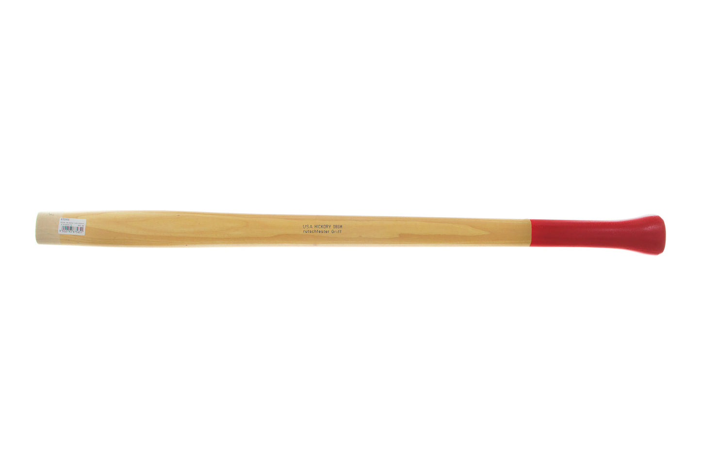 Stubai gerader Hickory-/Eschenholzstiel für 6729 Steinschlegel /Holzspalthammer, rutschfest, 850 mm lang, 1000 g, mit rot lackiertem Stielende.