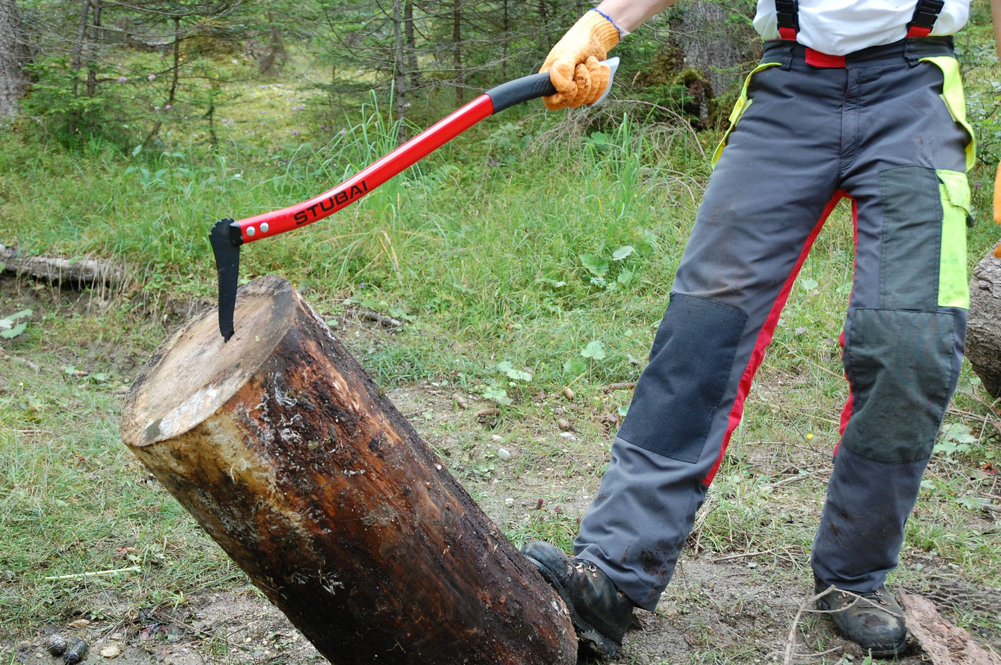 STUBAI Handsappie | ergonomisch geschweifter Alustiel | 500 mm | Astschlepper | Handsappel zum Aufnehmen, Bewegen und Transportieren von Holzstücken und Baumstämmen