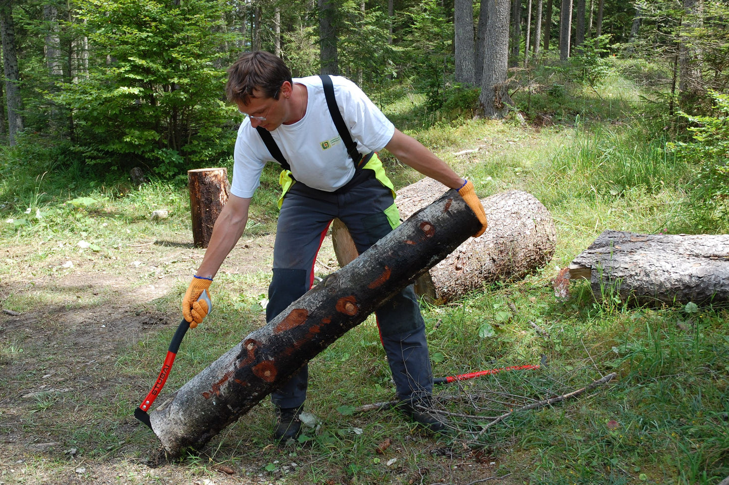 STUBAI HANDSAPPIE mit ergonomisch geschweiftem Alustiel 300 mm – KWF zertifiziert, Astschlepper – leicht, bruchsicher & rutschfest – zum Aufnehmen, Bewegen und Transportieren von Holzstücken