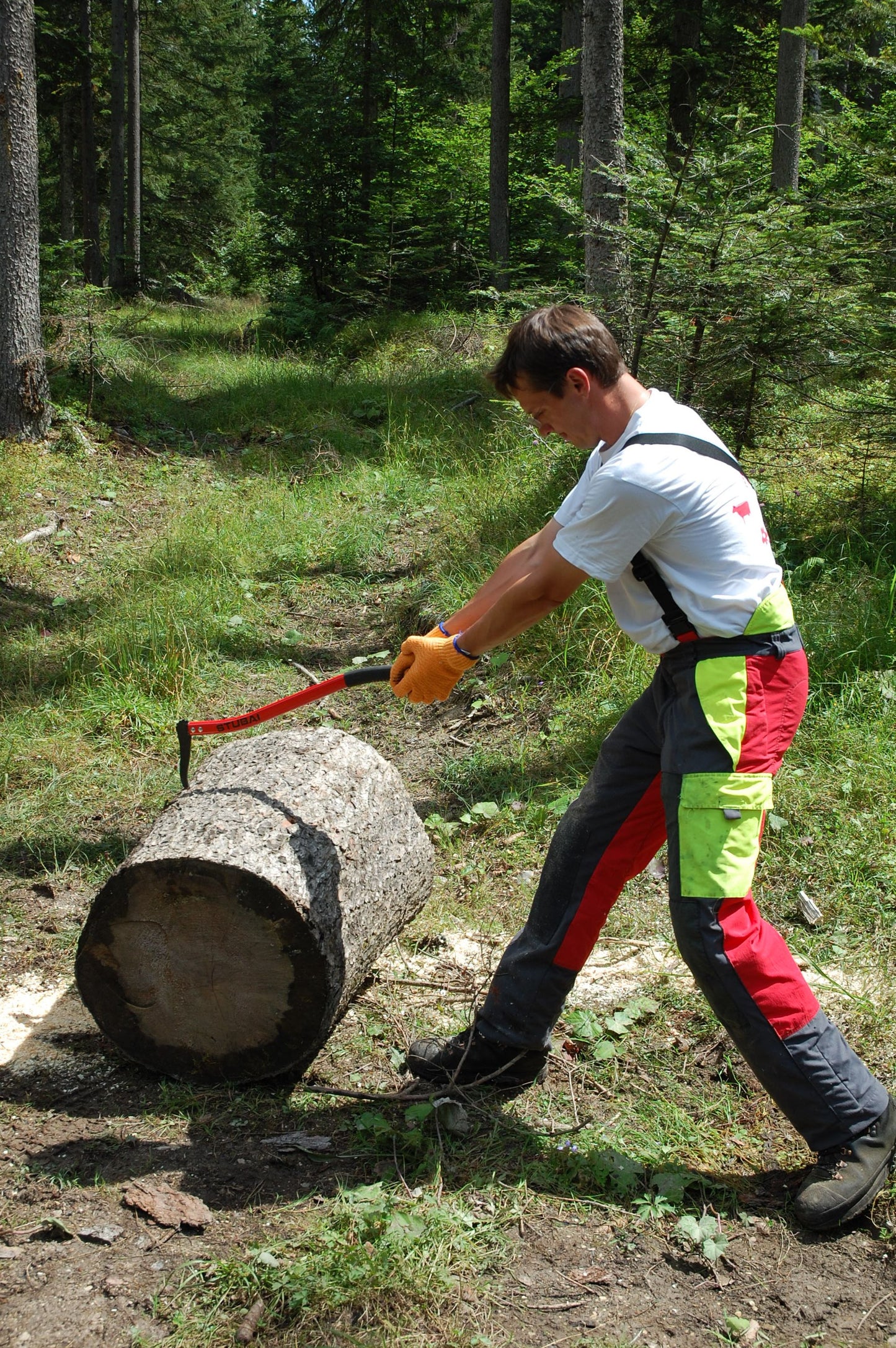 STUBAI HANDSAPPIE mit ergonomisch geschweiftem Alustiel 300 mm – KWF zertifiziert, Astschlepper – leicht, bruchsicher & rutschfest – zum Aufnehmen, Bewegen und Transportieren von Holzstücken