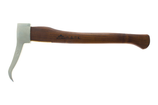 STUBAI HANDSAPPIE Nirolook mit Eschenholzstiel 450 mm – mit Messing-Stielschutz, deutsche Form – zum Aufnehmen, Ziehen und Transportieren von kleineren Holzstücken – robustes Forstwerkzeug