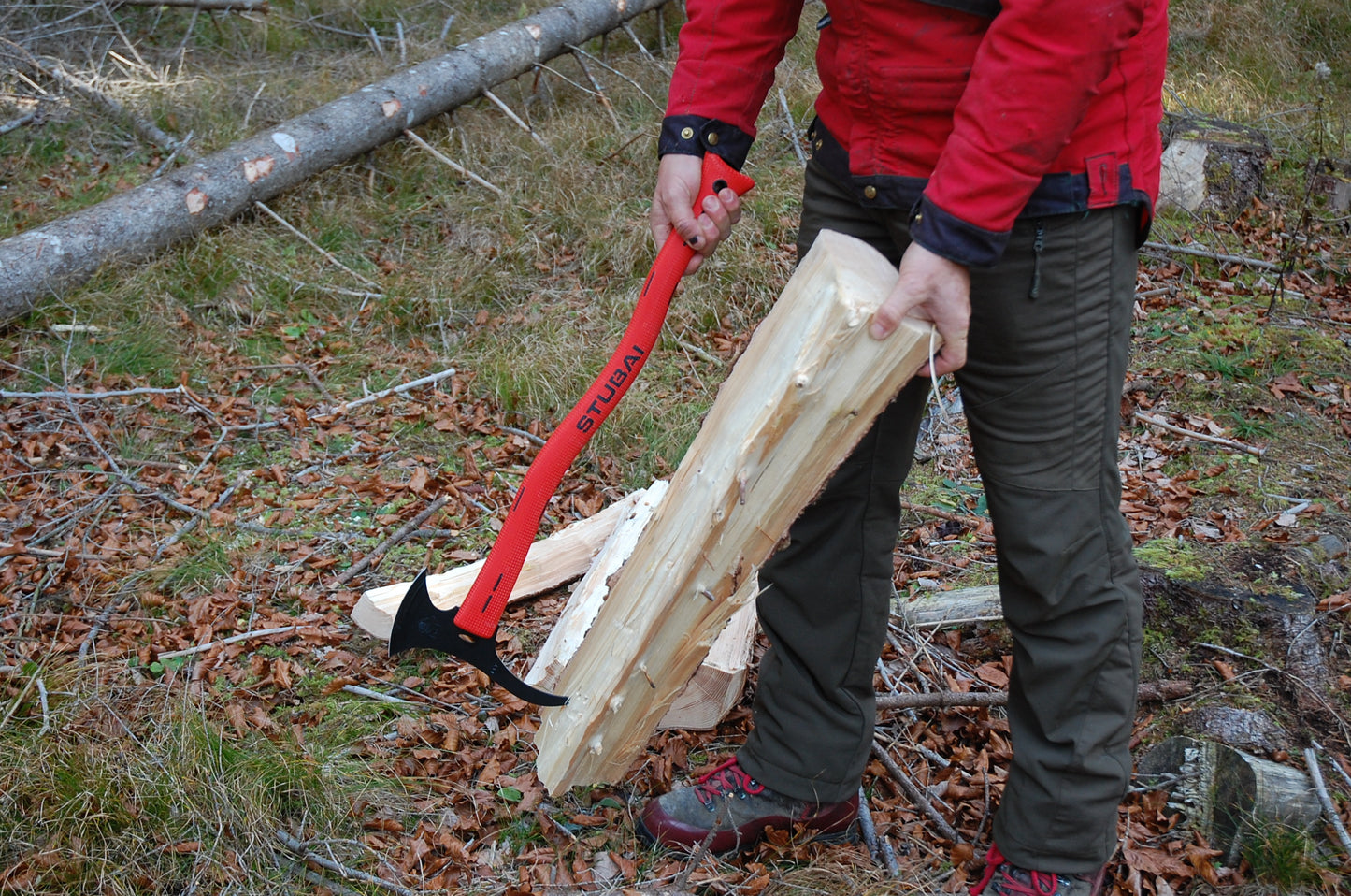 STUBAI Handsappel mit Schneide / Kunststoffstiel  | 600 mm | zum Anheben, Beseitigen von kleinen, leichten Holzstücken und für den Einsatz bei Bergefahrzeugen