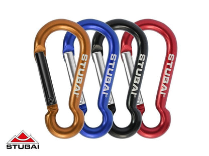 STUBAI Attach Minikarabiner Fangkarabiner, blau/orange, 1,0 kN, Bergsport-Zubehör