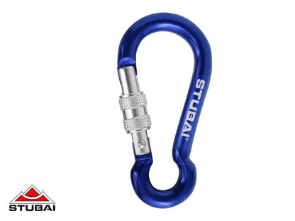 STUBAI DWARF Fangkarabiner, mit Schraubsicherung, blau, 1,0 kN