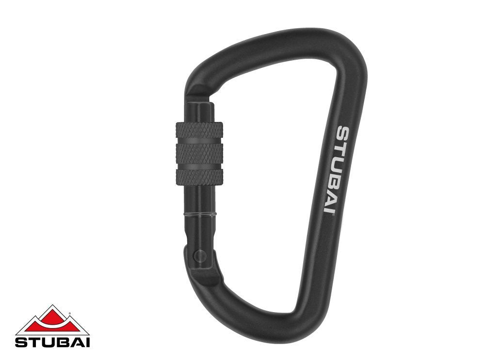 STUBAI Material-Karabiner | ACESSORY Minikarabiner mit Schraubsicherung | Schraubkarabiner | Schwarz | Blau | Orange | Rot | Accessoire-Karabiner | für Camping, Wandern, Outdoor| Schlüsselanhänger