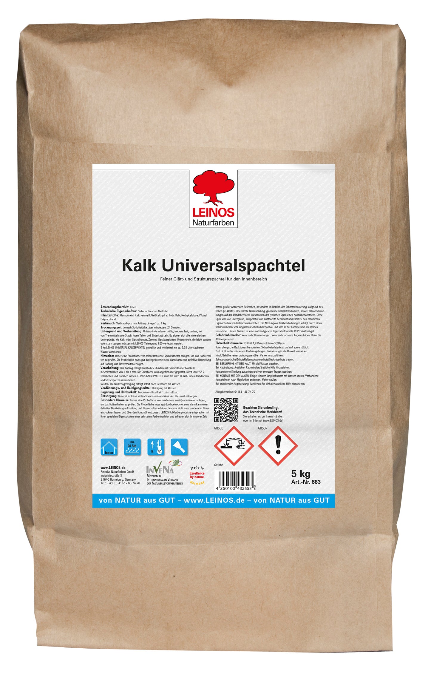 LEINOS 683 Kalk Universalspachtel 5,00 kg