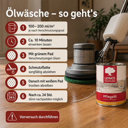 LEINOS 285 Pflegeöl 002 farblos  0,75 Liter | Zur Behandlung aller geölten und gewachsten Flächen wie Holz, Kork und Linoleum im Innenbereich |