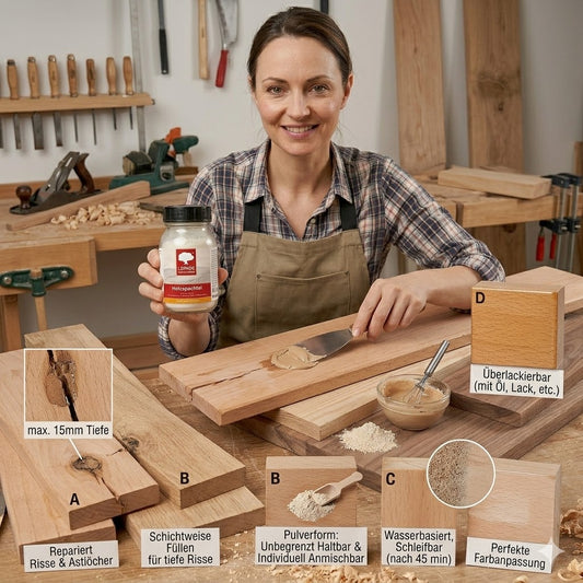 LEINOS 337 Holzspachtel 0,5l, Eiche Ast