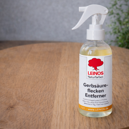 LEINOS Gerbsäureflecken Entferner 946 – 250ml Spezialreiniger für Eichenholz & Edelhölzer – entfernt dunkle Flecken & Verfärbungen durch Gerbsäure – Wasserbasiert, Biologisch Abbaubar & Farblos