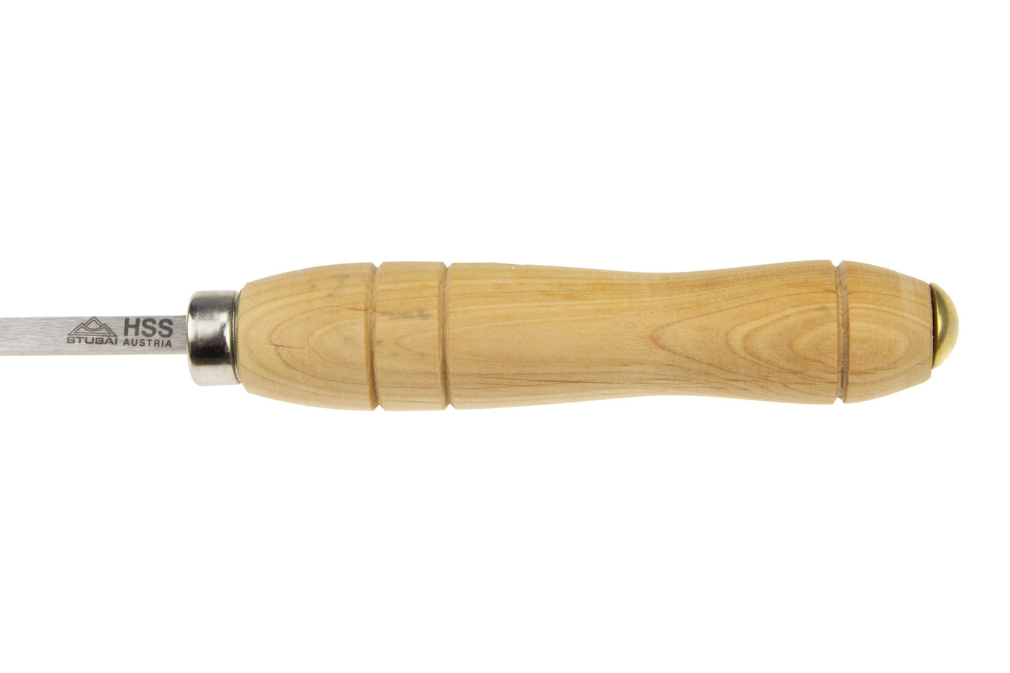 STUBAI Mikro-Ausdrehstahl quer, 80° gebogen, 6 mm – HSS Drechselwerkzeug zur Feinbearbeitung innenliegender Flächen & Rundungen – Erlegriff 240 mm, Made in Austria