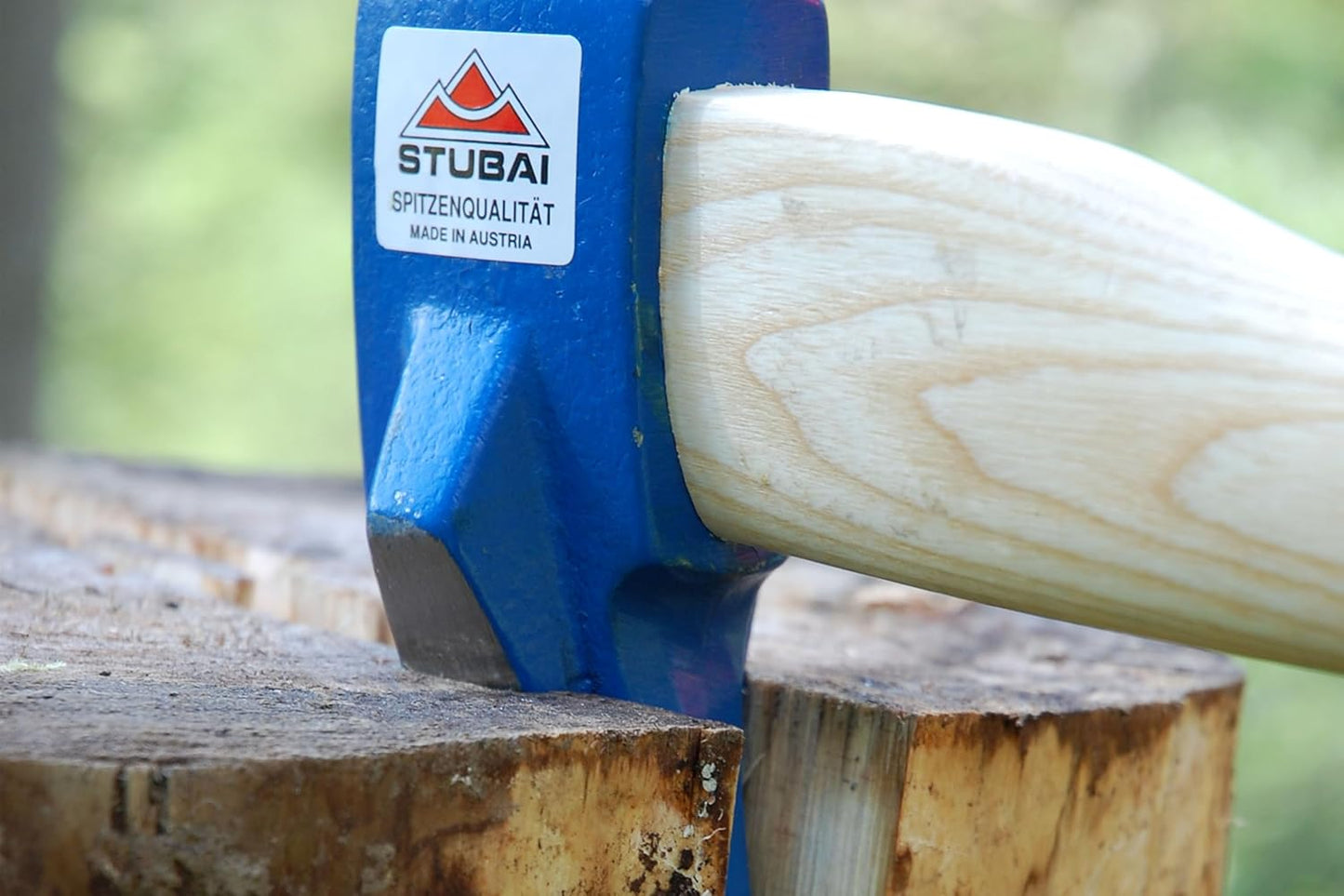 STUBAI Superspalter Spaltaxt | 1800 g Kopfgewicht | Keilsteg-Technologie für maximale Sprengwirkung | Carbonstahl 52–55 HRC, gesenkgeschmiedet & poliert | Eschenstiel 600 mm | Profi Brennholz