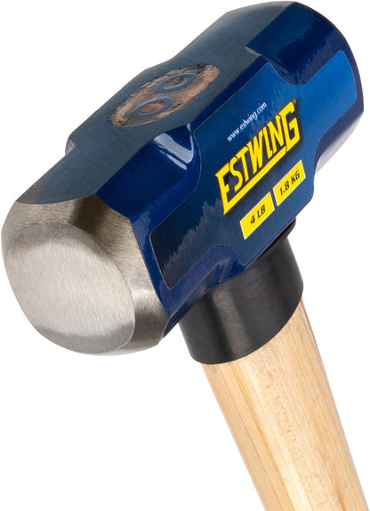 ESTWING Hard Face Sledge Hammer with 40 cm Hickory Handle 1,8 kg.Estwing 4-Pound Hard Face Sledge Hammer for Demolition / Stake Driving, 50-55 HRC, 16-Inch Hickory Handle, Ergonomic Grip, Durable Construction