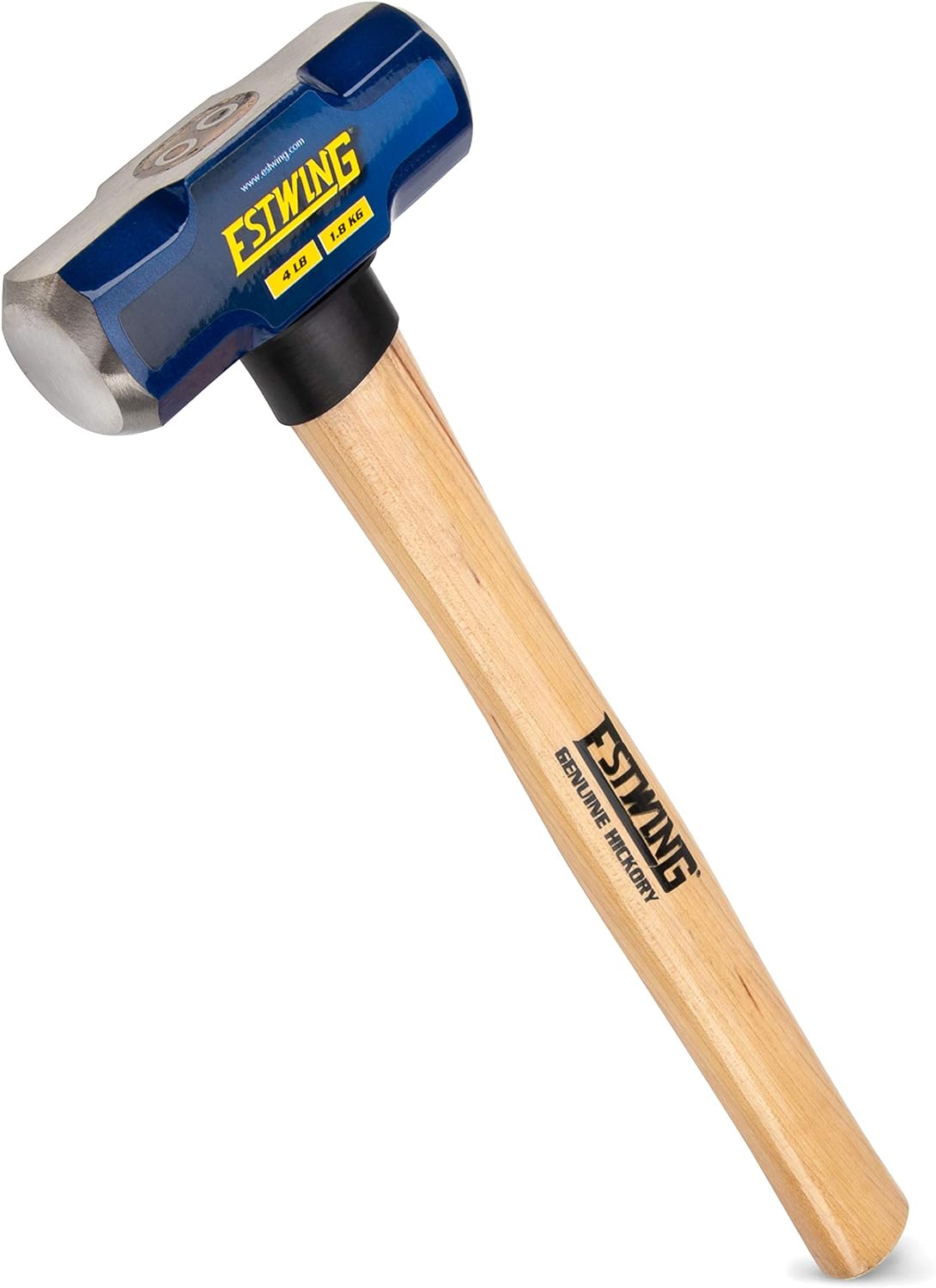 ESTWING Hard Face Sledge Hammer with 40 cm Hickory Handle 1,8 kg.Estwing 4-Pound Hard Face Sledge Hammer for Demolition / Stake Driving, 50-55 HRC, 16-Inch Hickory Handle, Ergonomic Grip, Durable Construction