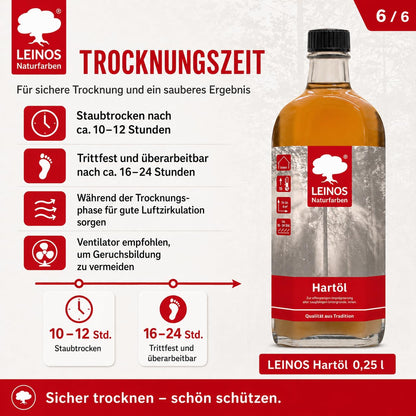 LEINOS Holzöl 250 ml | Hartöl Doppelweiß für Tische Möbel Arbeitsplatten | Teak Eiche Möbelöl für effektive Versiegelung und langanhaltenden Schutz im Innenbereich