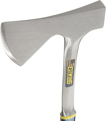 ESTWING Lange Axt mit blauen Vinylgriff, 100mm | Gewicht  1730g |  mit Nylon Schutzhülle | Campers Stahl Axe mit Metall-Griff und Nylon Vinyl Shock Reduction Grip