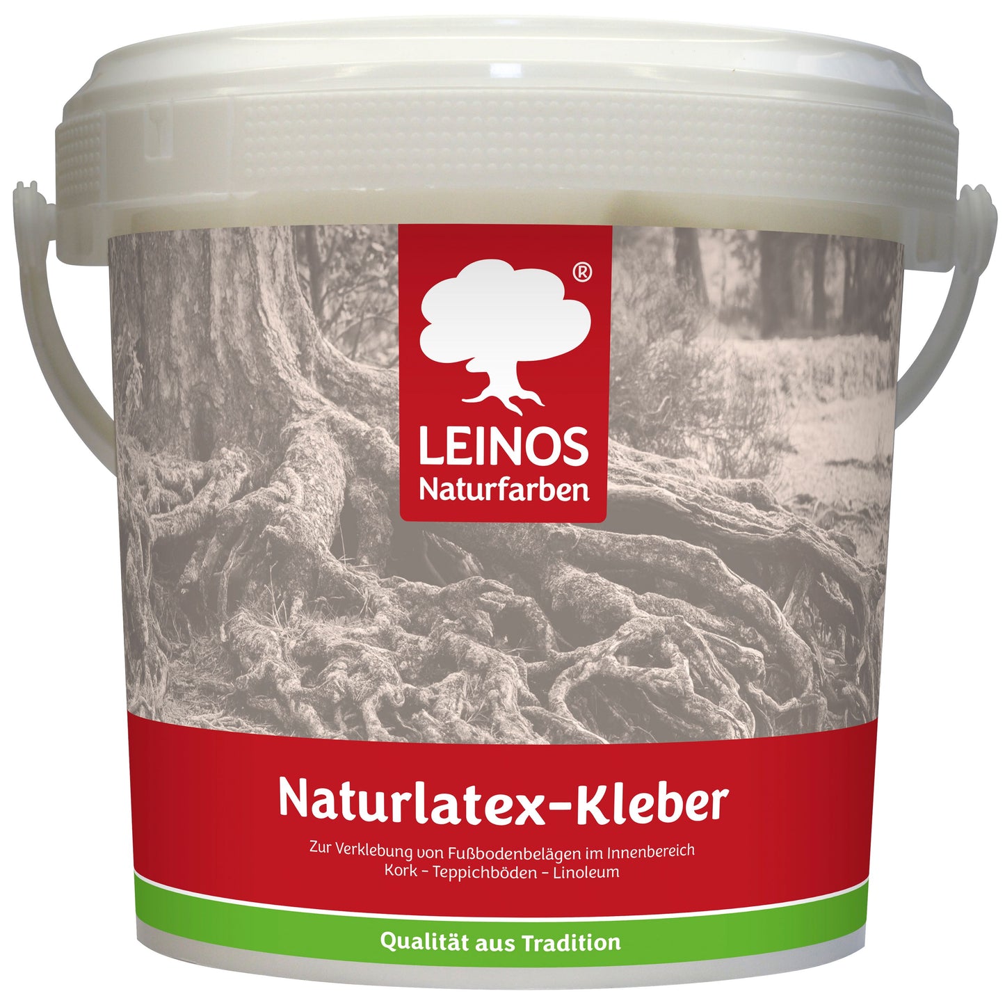LEINOS Naturlatexkleber 1,00 kg – lösungsmittelfreier Kontaktkleber auf Naturkautschukbasis – für Teppiche, Kork, Leder, Filz, Linoleum & Papier – ideal für ökologische Anwendungen
