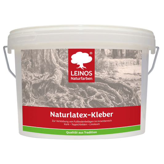 LEINOS Naturlatexkleber 10,00 kg – lösungsmittelfreier Kontaktkleber auf Naturkautschukbasis – für Teppiche, Kork, Leder, Filz, Linoleum & Papier – ideal für ökologische Anwendungen