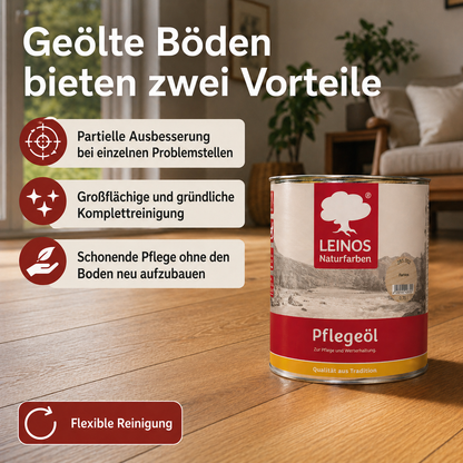 LEINOS 285 Pflegeöl 002 farblos  0,75 Liter | Zur Behandlung aller geölten und gewachsten Flächen wie Holz, Kork und Linoleum im Innenbereich |