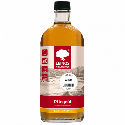 LEINOS Pflegeöl 285, Weiß 0,25 l für geölte Böden & Möbel innen