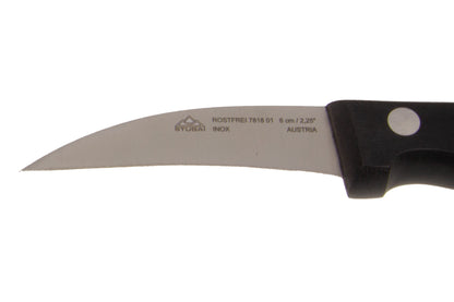 Auswahl an Messern und Küchenwerkzeugen | Kochmesser | Schälmesser | Ausbeimesser | Spickmesser | Küchengabel | Palette STUBAI Rolltasche neu bestückt 6-teilig