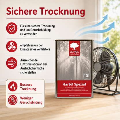 Leinos Spezial Hartöl 10 L | Farbloses Versiegelungsöl | Holzöl für effektive Endbeschichtung und langanhaltenden Schutz im Innenbereich