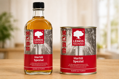 LEINOS Holzöl 750 ml im Set mit Hartöl Spezial 250 ml als Finish | Farbloses Möbelöl für stark beanspruchte Oberflächen | Effektive Versiegelung und langanhaltenden Schutz im Innenbereich