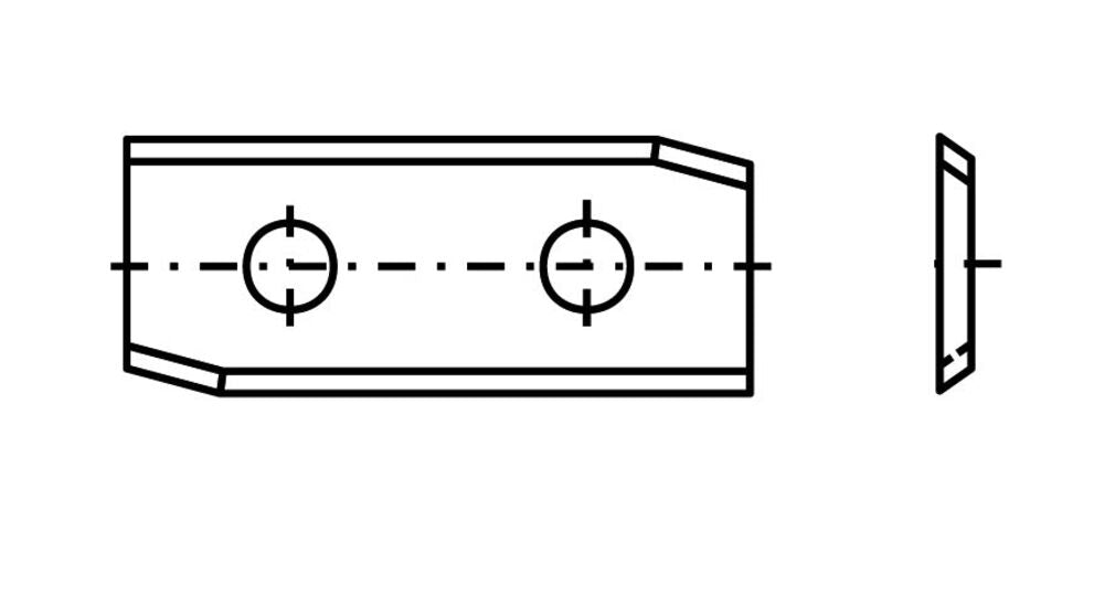 Spezial-Wendeplatte 30 50x12x1,5mm a=26mm T04F 2 Stück