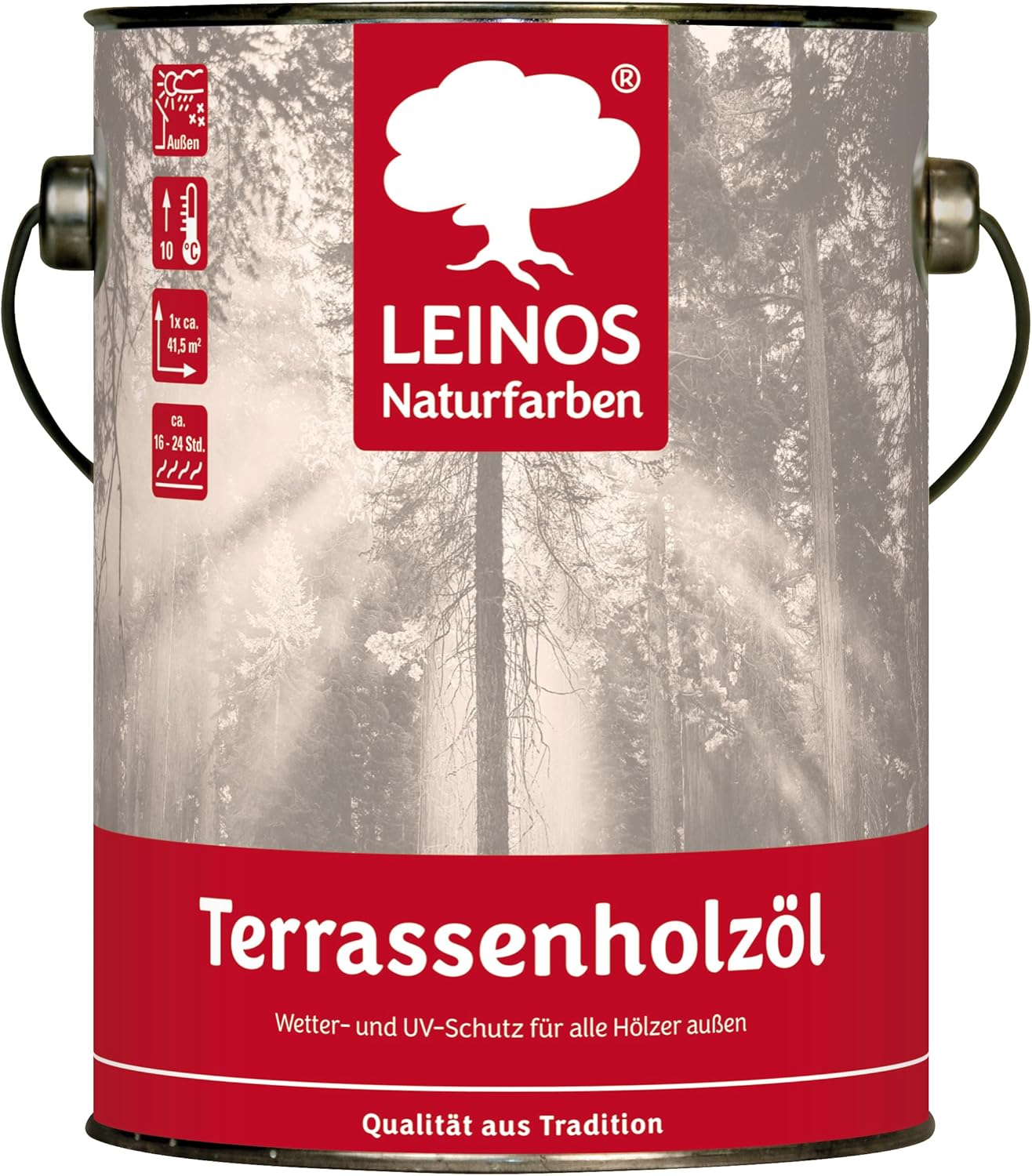 LEINOS Terrassenholzöl 236 | 2,5 Liter | Farbton: bräunlich  Hochwertiges Holzöl für außen | Für Terrassen, Zäune, Kinderspielgeräte  | Tiefer Holzschutz & leichte Anwendung