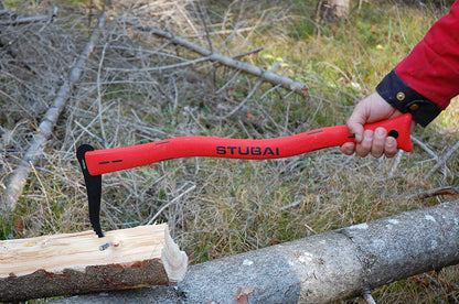 STUBAI Handsappel mit rotem Kunststoffstiel | 600 mm | Sappel zum Aufnehmen und Transportieren von kleineren Holzstücken und Baumstämmen