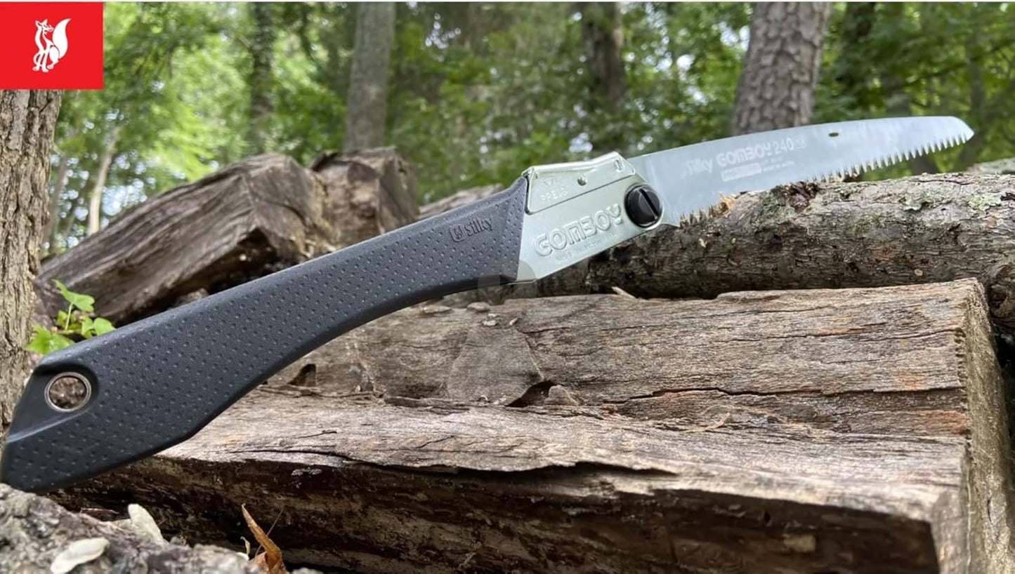 JAPANISCHE KLAPPSÄGE SILKY GOMBOY 210 | 10 Zähne pro Zoll – Hochwertige Klappsäge mit 210 mm Blattlänge auf Zug arbeitende Säge. Ideal für Outdoor-Abenteuer, Gartenarbeit, Bushcraft, Camping