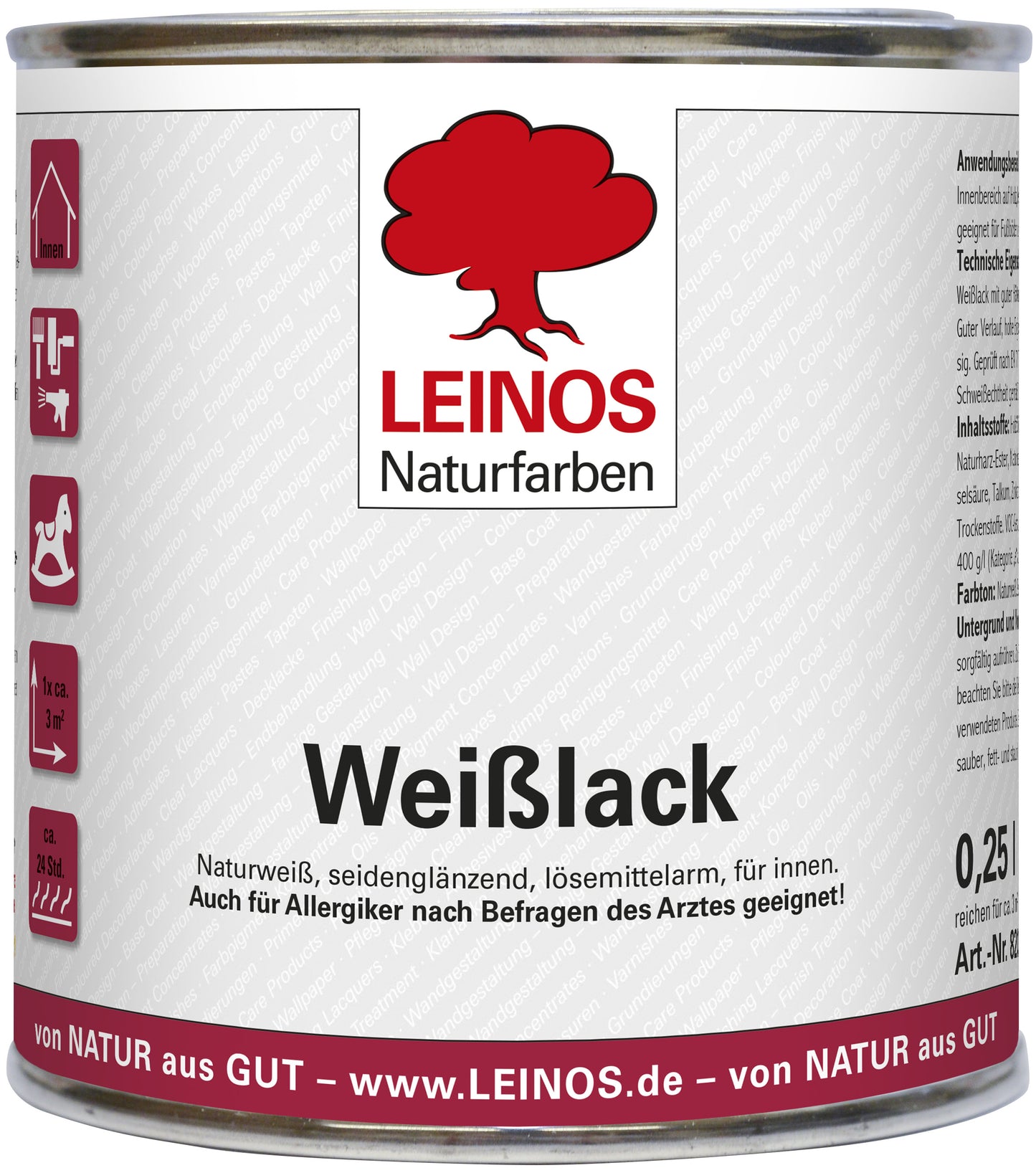 LEINOS 820 Weißlack 0,25 l