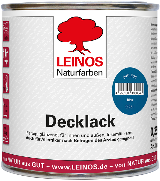 LEINOS Decklack Deckfarbe Hochdeckende Wetterfeste Lackfarbe Wetterschutzfarbe für Innen- und Außenprojekte