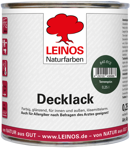 LEINOS Decklack Deckfarbe Hochdeckende Wetterfeste Lackfarbe Wetterschutzfarbe für Innen- und Außenprojekte