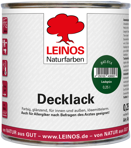 LEINOS Decklack Deckfarbe Hochdeckende Wetterfeste Lackfarbe Wetterschutzfarbe für Innen- und Außenprojekte