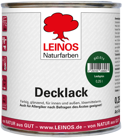 LEINOS Decklack Deckfarbe Hochdeckende Wetterfeste Lackfarbe Wetterschutzfarbe für Innen- und Außenprojekte