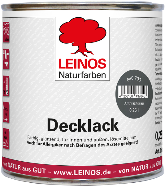 LEINOS Decklack Deckfarbe Hochdeckende Wetterfeste Lackfarbe Wetterschutzfarbe für Innen- und Außenprojekte