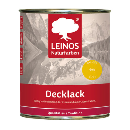 LEINOS Decklack glänzend 840 Gelb 750 ml wasserabweisender Holzlack für Innen und Außen hoch deckend wetterbeständig für Holz Metall und Steinzeug mit brillanter Farbwirkung und Holzschutz