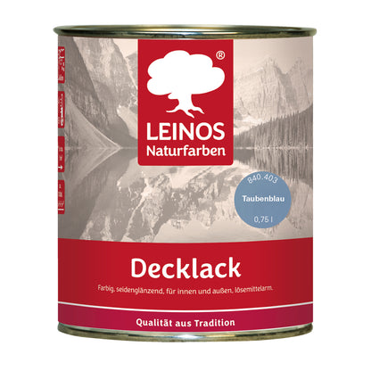 LEINOS Decklack glänzend 840 Taubenblau 750 ml wasserabweisender Holzlack für Innen und Außen hoch deckend wetterbeständig für Holz Metall und Steinzeug mit brillanter Farbwirkung und Holzschutz