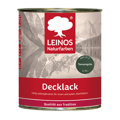 LEINOS Decklack glänzend 840 Tannengrün 750 ml wasserabweisender Holzlack für Innen und Außen hoch deckend wetterbeständig für Holz Metall und Steinzeug mit brillanter Farbwirkung und Holzschutz