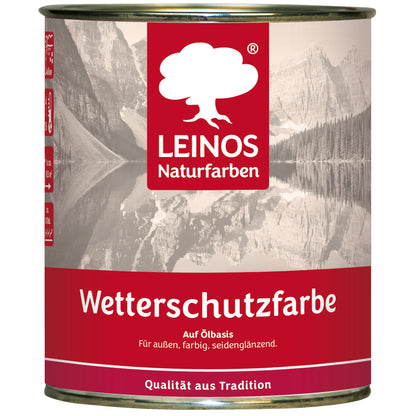 LEINOS Wetterschutzfarbe 750 ml | Maisgelb Holzlasur für Holzfassaden Fenster Gartenhäuser| wetterbeständige Deckfarbe für effektive Versiegelung und langanhaltenden Schutz auf Ölbasis im Außenbereich
