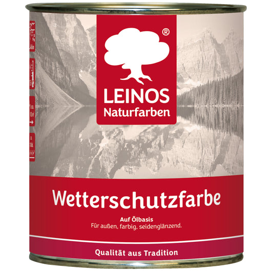 LEINOS Wetterschutzfarbe 750 ml | Erdbraun Holzlasur für Holzfassaden Fenster Gartenhäuser| wetterbeständige Deckfarbe für effektive Versiegelung und langanhaltenden Schutz auf Ölbasis im Außenbereich