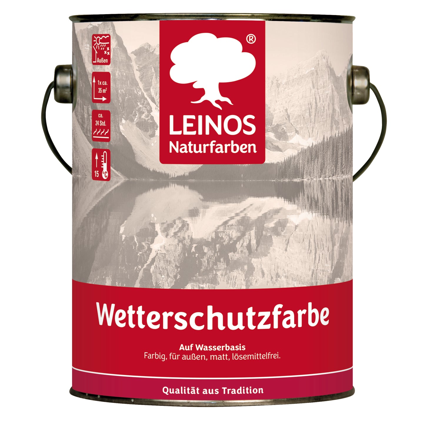 LEINOS Wetterschutzfarbe auf Wasserbasis 855 –2,50 l Maisgelb- Lösemittelfreier, matter Anstrich für unbehandelte Holzkonstruktionen im Außenbereich, ideal für sägeraues Holz