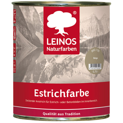 Leinos Naturfarben Estrichfarbe 860 | für innen | Schutz & Farbgebung für offenporige Estrich- & Betonflächen | abriebfest, wasserabweisend | Beige  | 0,75 Liter