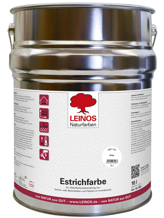 LEINOS 860 Estrichfarbe für Innen, 10l, Beige