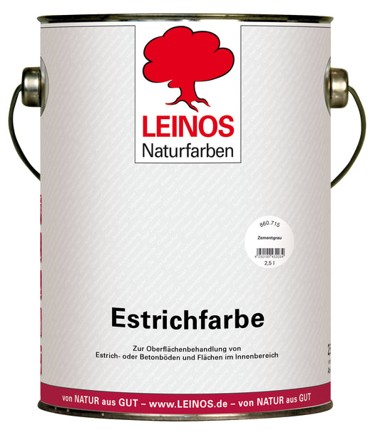 LEINOS 860 Estrichfarbe für Innen, 2,5l, Zementgrau